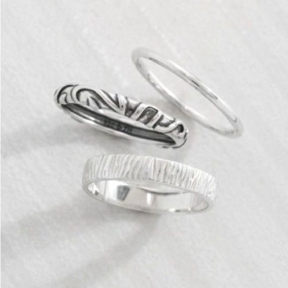 NWT Silpada High-Shine Set of 3 Stack Rings .925 Sterling Silver R3357